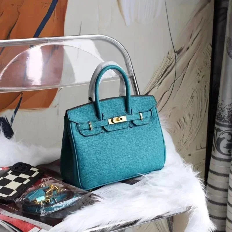 Hermès Birkin Lake Blue Leather Tote Bag