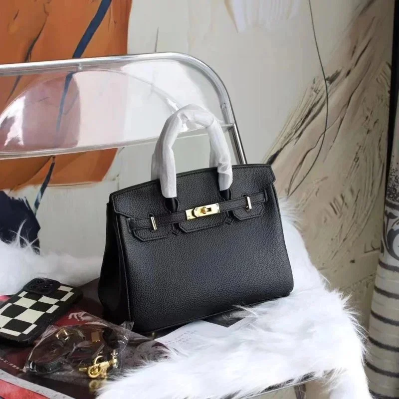 Hermès Hermès Birkin Black Pebble Leather Tote Bag Black