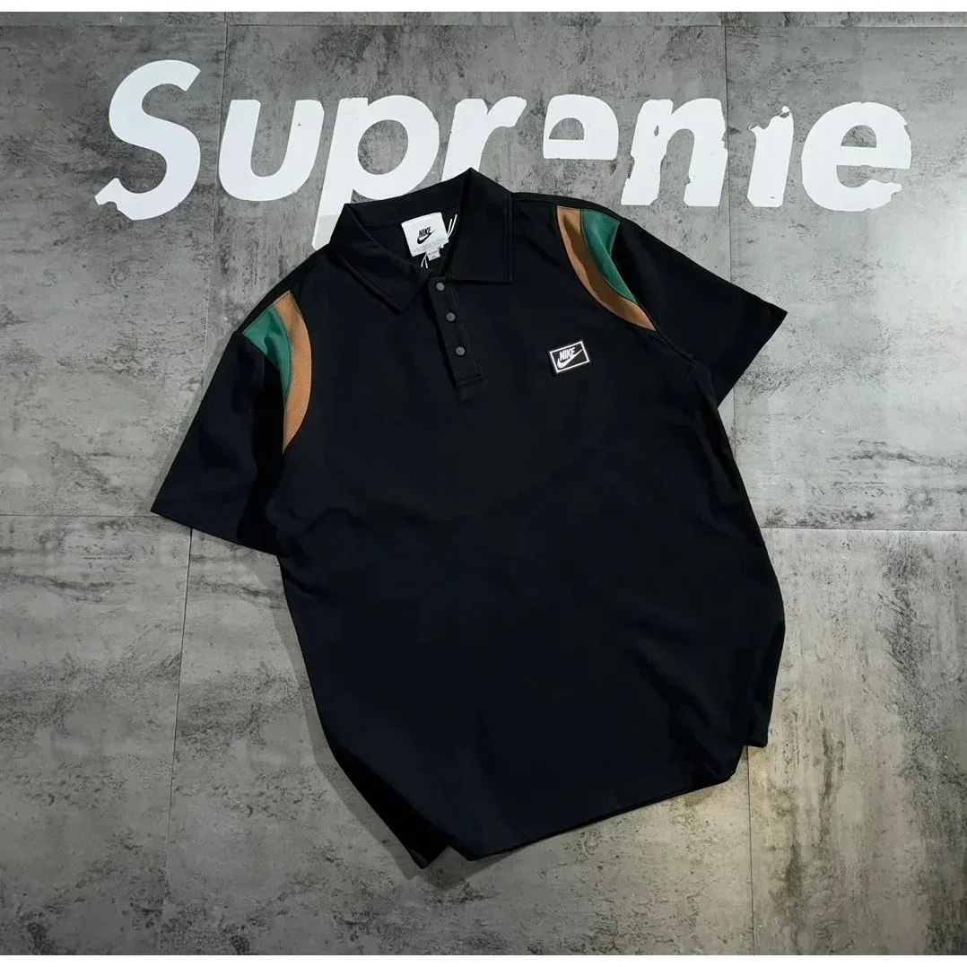 Nike Nike Polo Shirt Black with Green & Brown Accents T-Shirts Black - 1