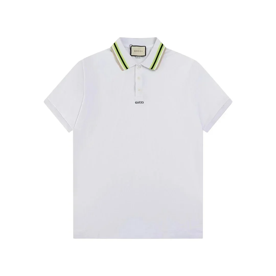 Gucci Gucci White Polo Shirt with Striped Collar White - 1