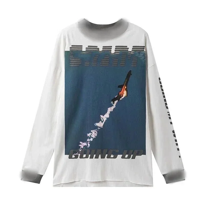 Other White Going Up Graphic Long Sleeve T-Shirt White - 1