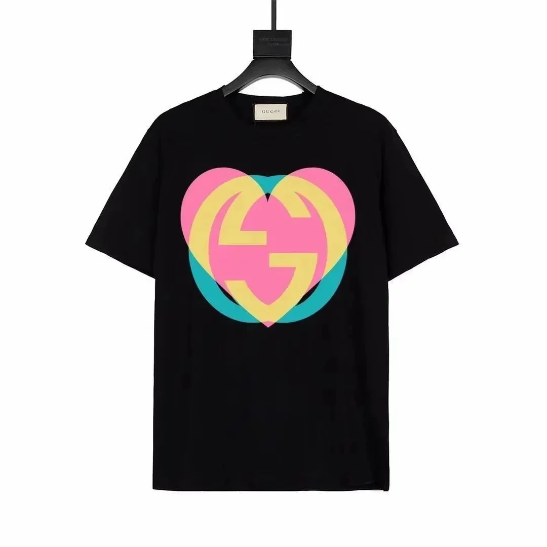 Gucci Gucci Heart Print T-Shirt Black Black - 1