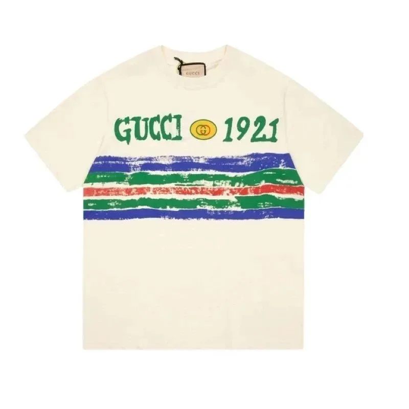 Gucci Gucci 1921 Cream T-Shirt with Striped Print Cream - 1