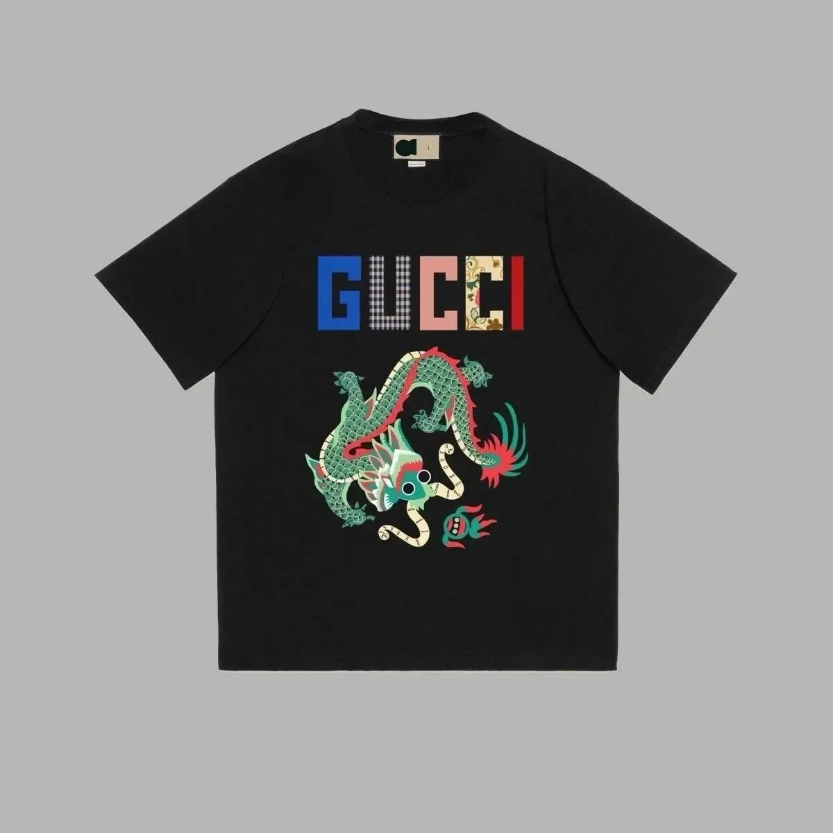 Gucci Gucci Dragon Print Black T-Shirt Black - 1