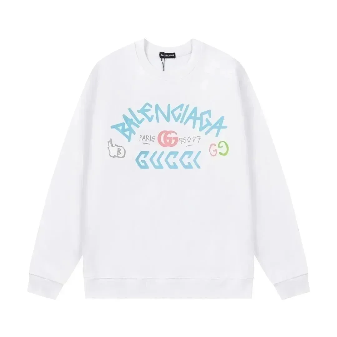 Balenciaga Balenciaga White Gucci Print Crewneck Sweatshirt White - 1