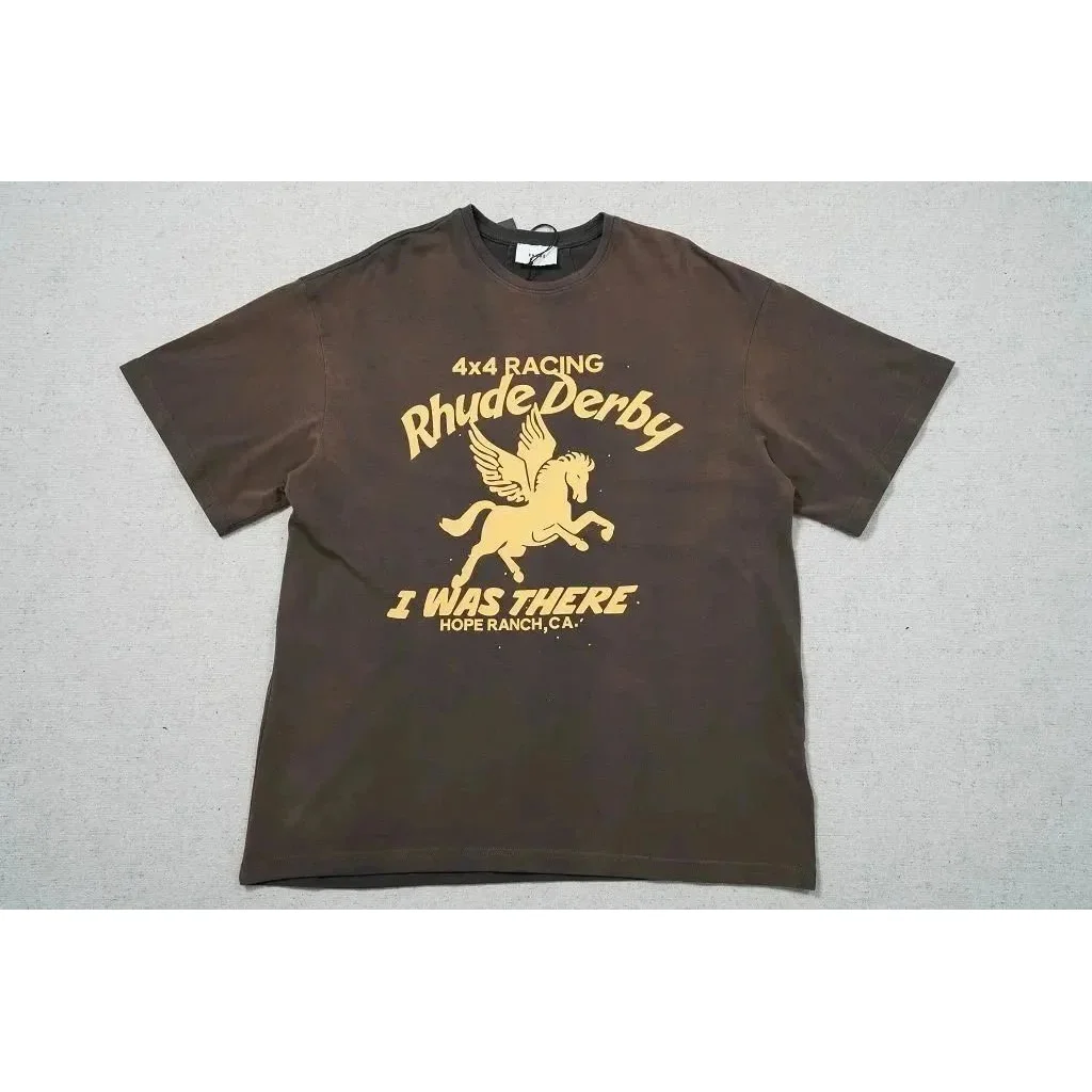 Rhude Rhude 4x4 Racing Pegasus T-Shirt 11 Coffee Brown Brown - 1