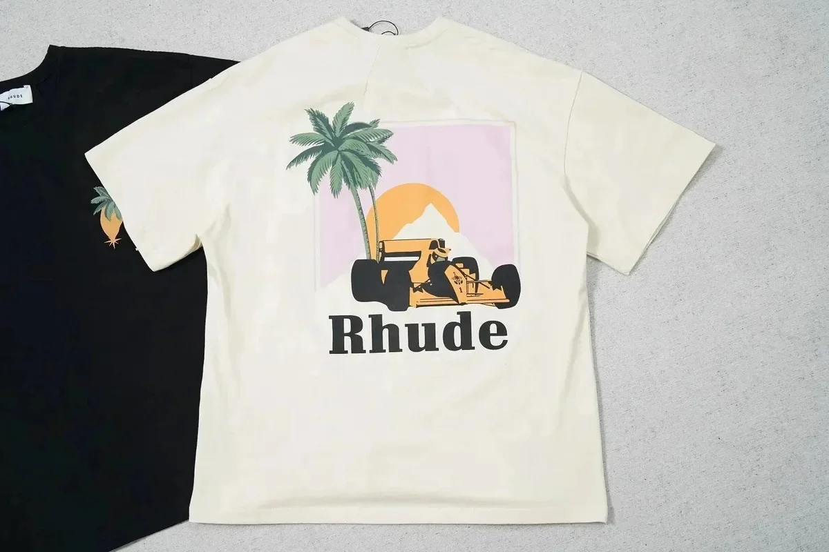 Rhude Rhude Racing Sunset T-Shirt 19 Beige Beige - 1