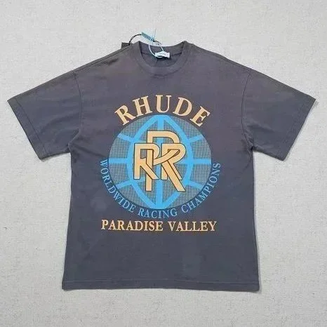 Rhude Rhude Paradise Valley Racing T-Shirt Grey Grey - 1