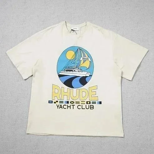 Rhude Rhude Yacht Club Beige T-Shirt Beige - 1