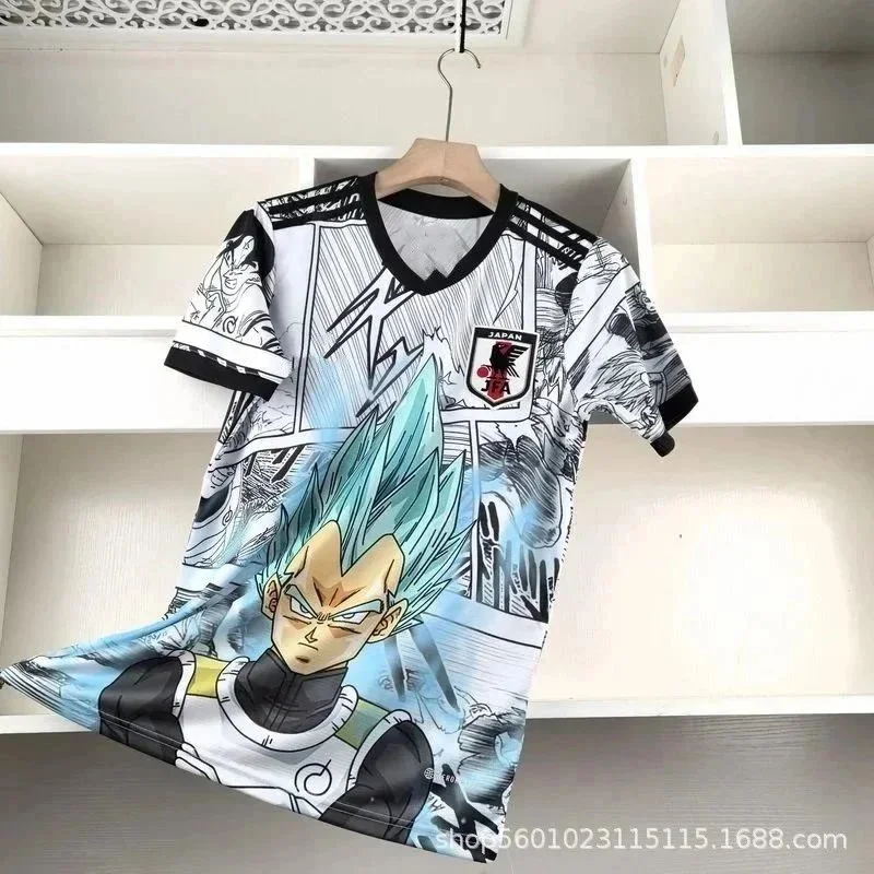 Other Dragon Ball T-Shirt Vegeta Print V-Neck White - 1