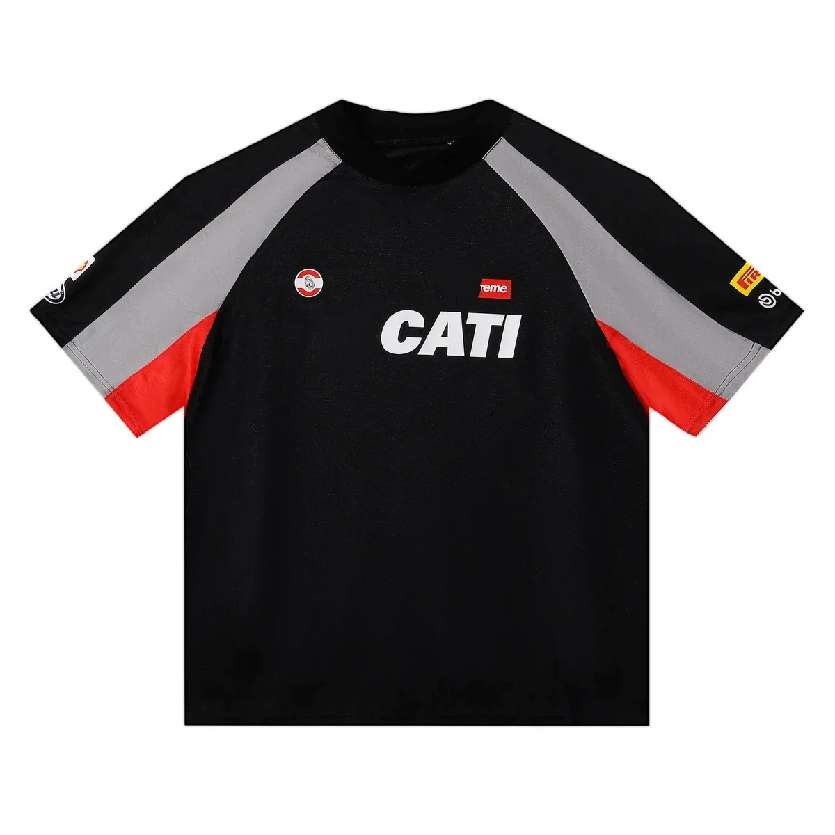 Other Black CATI Racing T-Shirt with Red & Grey Panels Black - 1