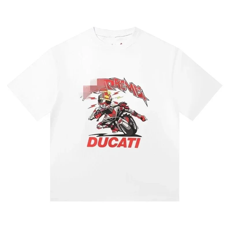 Other Ducati White Motorcycle Print T-Shirt White - 1
