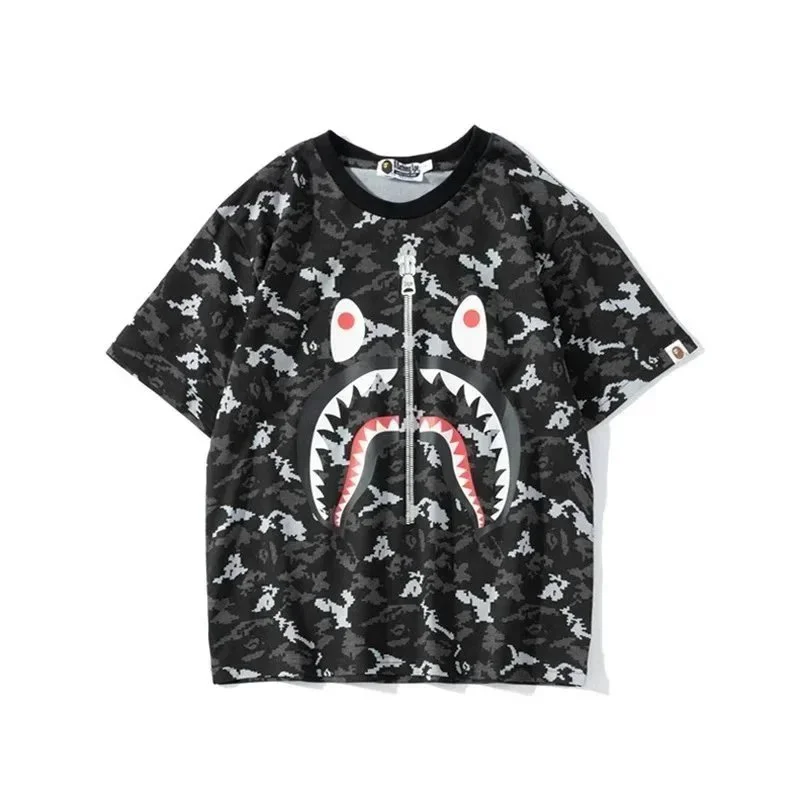 A Bathing Ape A Bathing Ape BAPE STA Digital Camo Shark T-Shirt Black - 1
