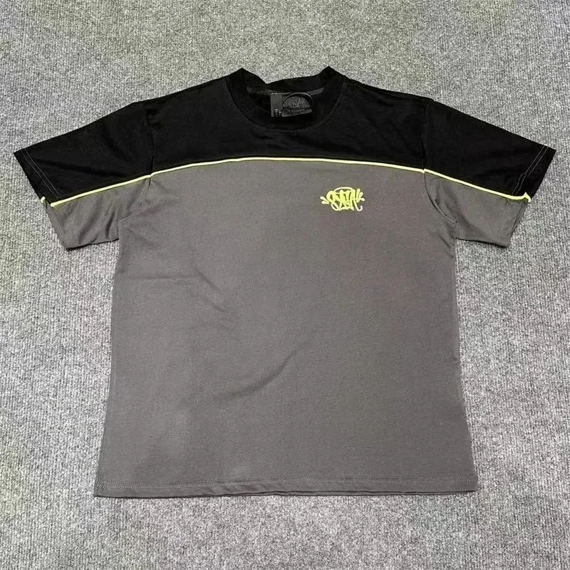 Other Unisex Colorblock T-Shirt with Neon Logo Grey - 1