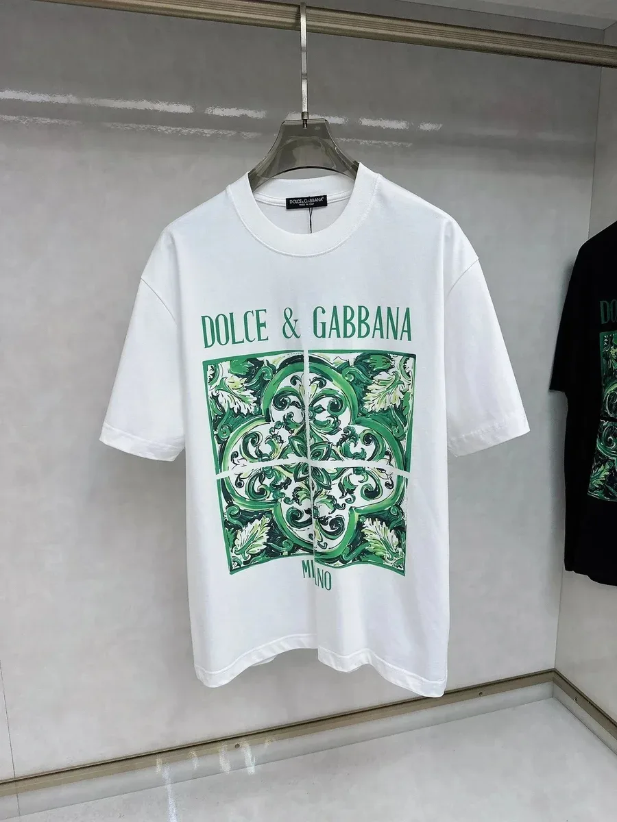 Dolce & Gabbana Dolce & Gabbana White Green Tile Print T-Shirt White - 1