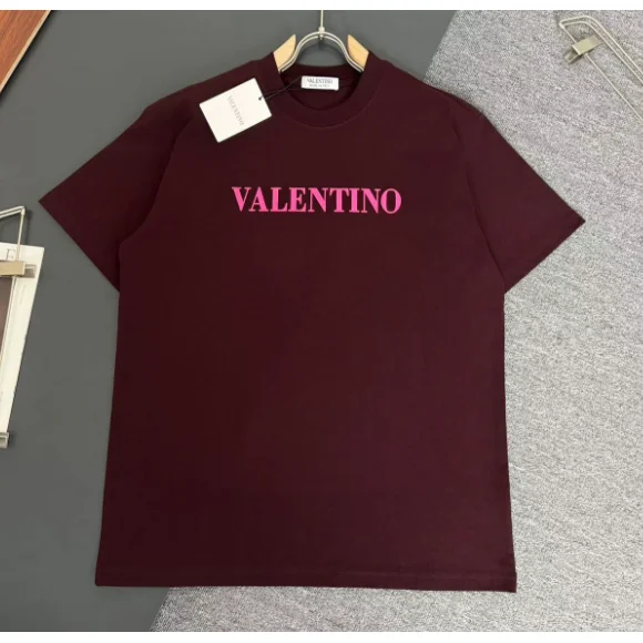 Valentino Valentino Pink Logo Burgundy T-Shirt Pink - 1