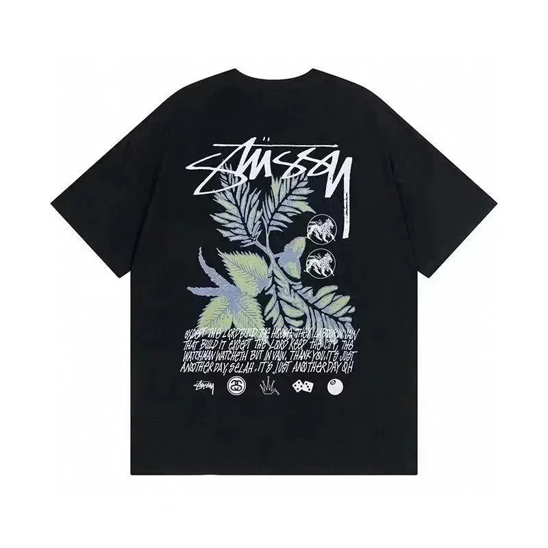 Stussy Stussy Black Fern Print T-Shirt Black - 1