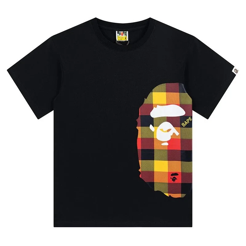 A Bathing Ape BAPE BAPE STA Multicolor Plaid Tee Black T-Shirt Black - 1