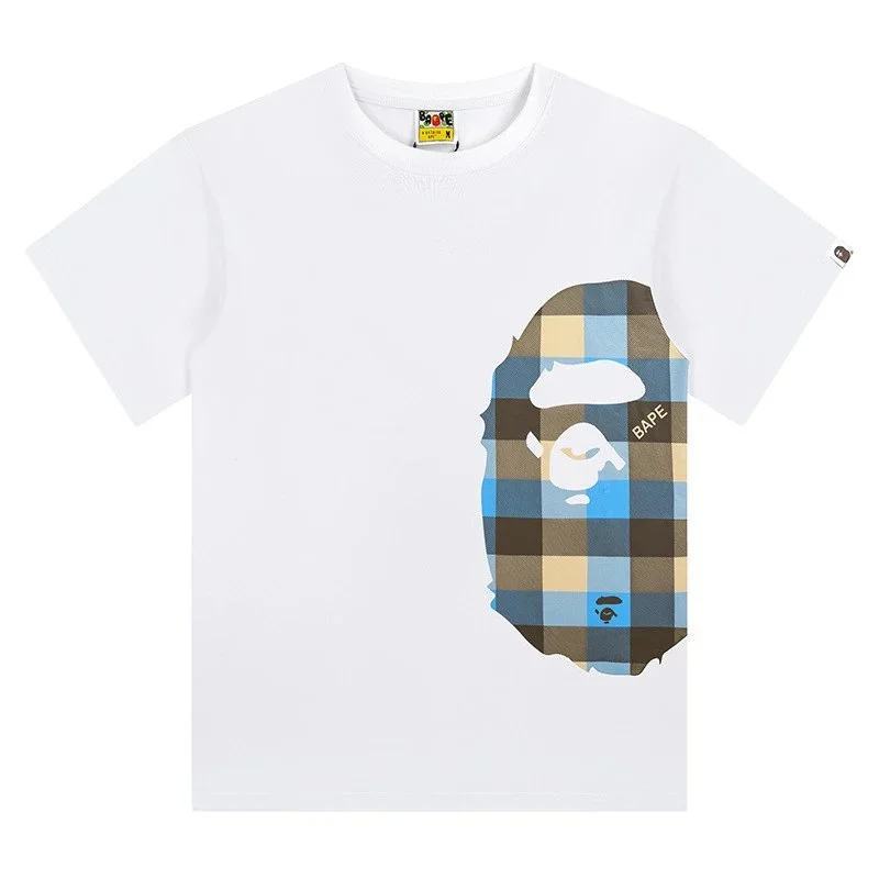 A Bathing Ape BAPE White BAPE STA Plaid T-Shirt White - 1