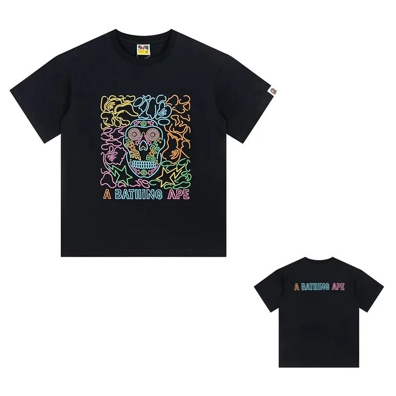 A Bathing Ape A Bathing Ape BAPE STA Neon Skull T-Shirt Black Black - 1