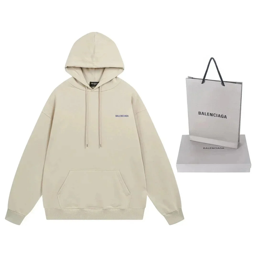 Balenciaga Balenciaga Beige Hoodie with Embroidered Logo Beige - 1