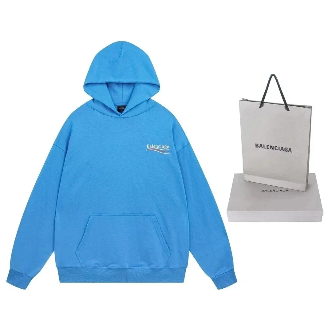 Balenciaga Balenciaga Blue Hoodie Sweatshirt Blue - 1