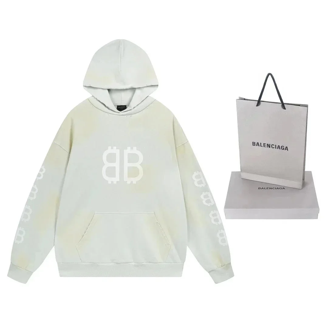 Balenciaga Balenciaga Bitcoin Hoodie Light Yellow Oversized Beige - 1