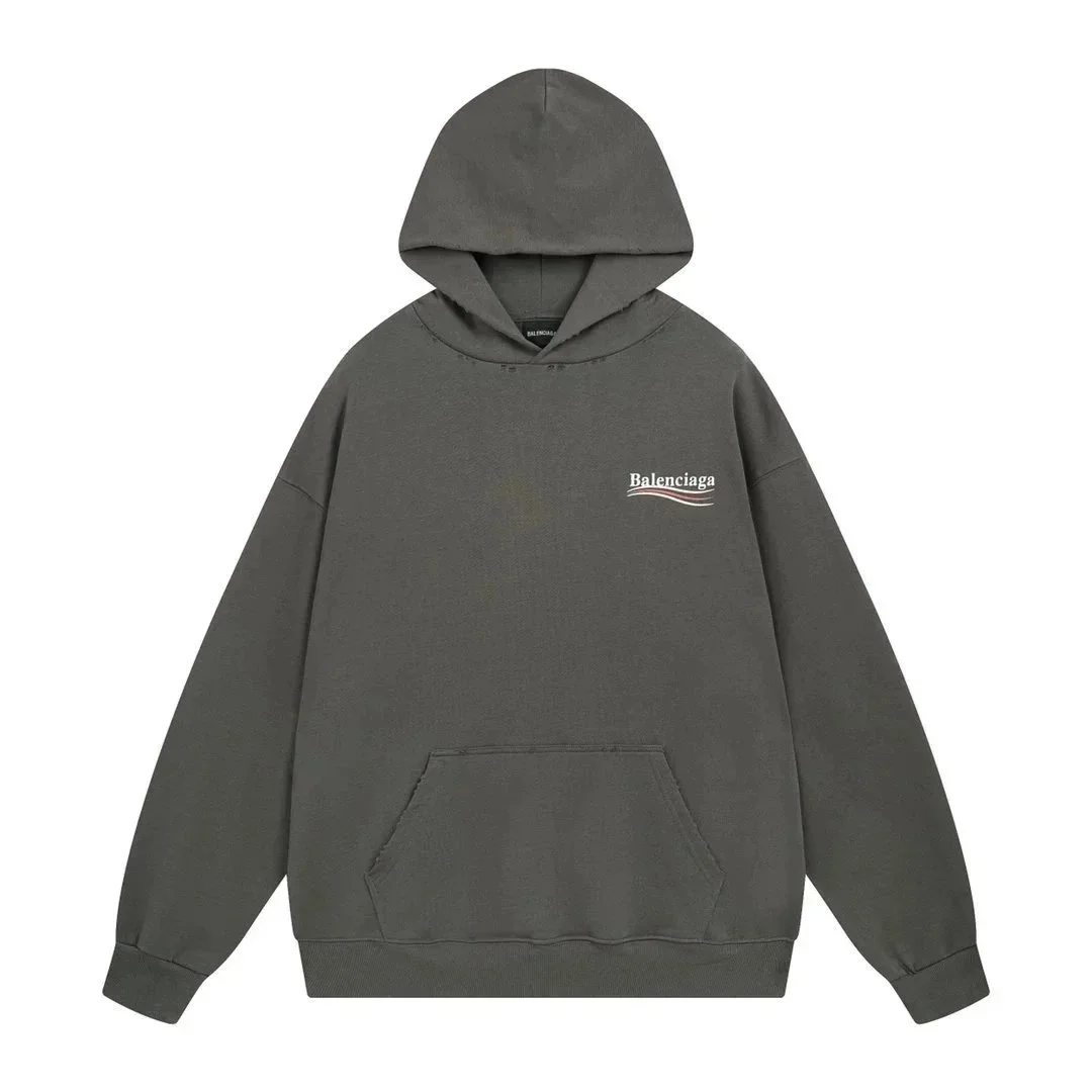 Balenciaga Balenciaga Grey Logo Hoodie Sweatshirt Grey - 1