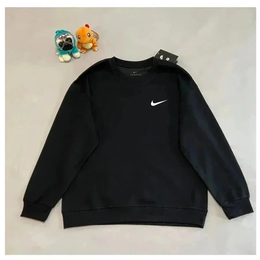 Nike Nike Black Swoosh Crewneck Sweatshirt Black - 1