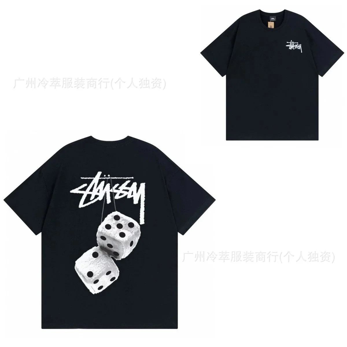 Stussy Stussy Dice Print Oversized T-Shirt Black Black - 1