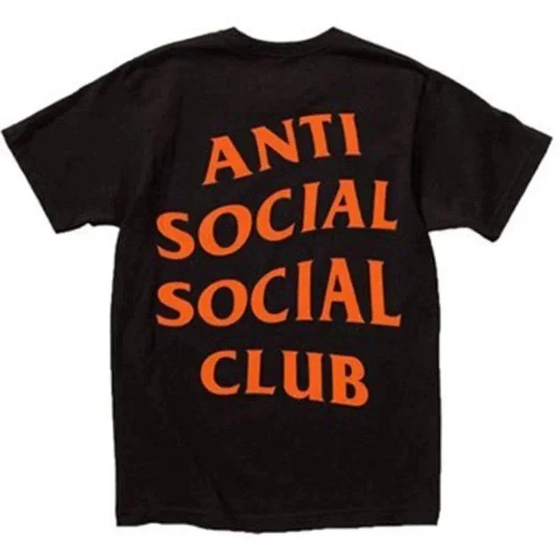 Anti Social Social Club Anti Social Social Club Black Orange Text T-Shirt Black - 1