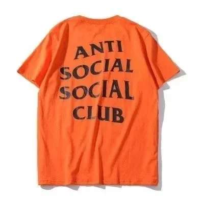 Anti Social Social Club Anti Social Social Club Orange Black Text T-Shirt Orange - 1
