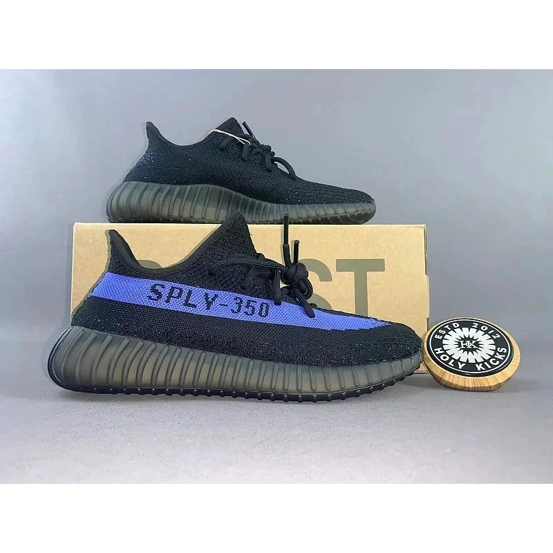 Yeezy Adidas Yeezy 350 Triple Black Blue Sneakers Black - 1