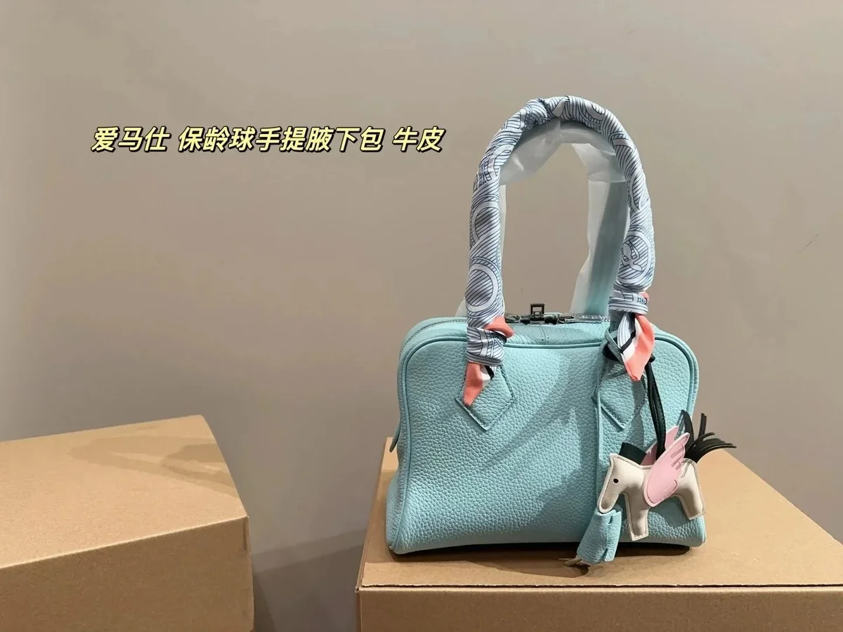 Hermès Hermès Kelly Bowling Top Handle Calfskin Bag Blue
