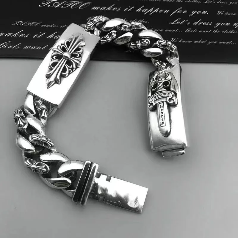 Chrome Hearts Chrome Hearts Cemetery Cross Silver Bracelet Silver - 1