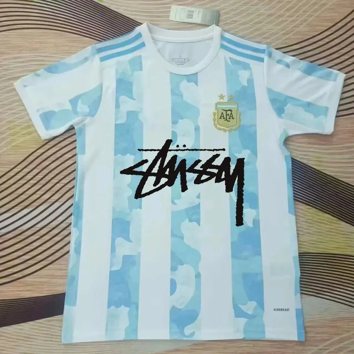 Stussy Stussy Argentina Signature Jersey White/Blue T-Shirt Blue - 1
