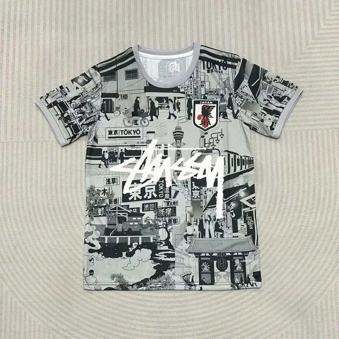 Stussy Stussy Tri-Logo Tokyo Print T-Shirt Grey/Black Grey - 1