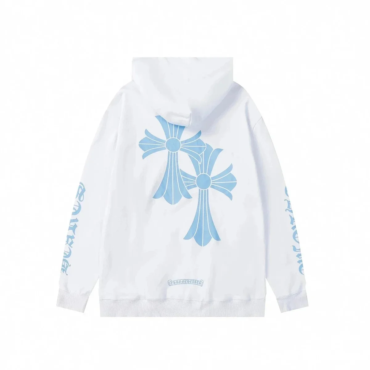 Chrome Hearts Chrome Hearts White Light Blue Cross Hoodie White - 1