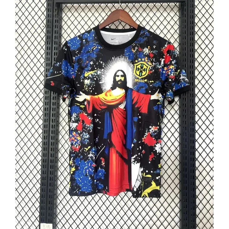 Nike Nike Jesus Brazil Jersey T-Shirt Black Black - 1