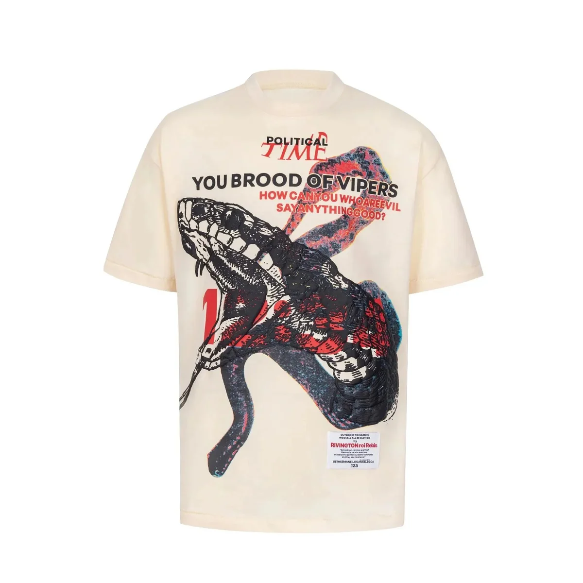 Other Political Time You Brood of Vipers T-Shirt Cream - 1