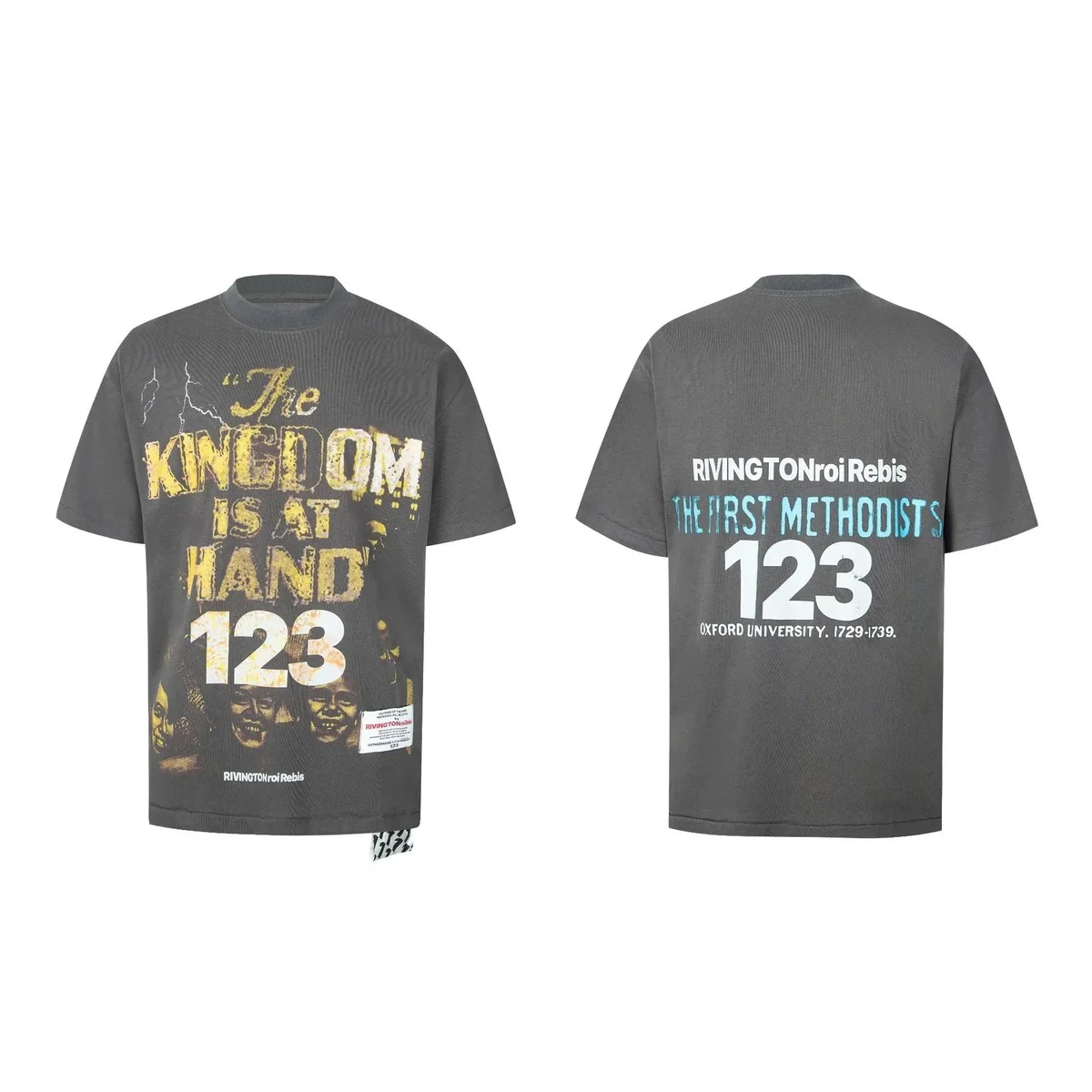Other Unisex The Kingdom Is At Hand 123 Graphic T-Shirt Grey - 1