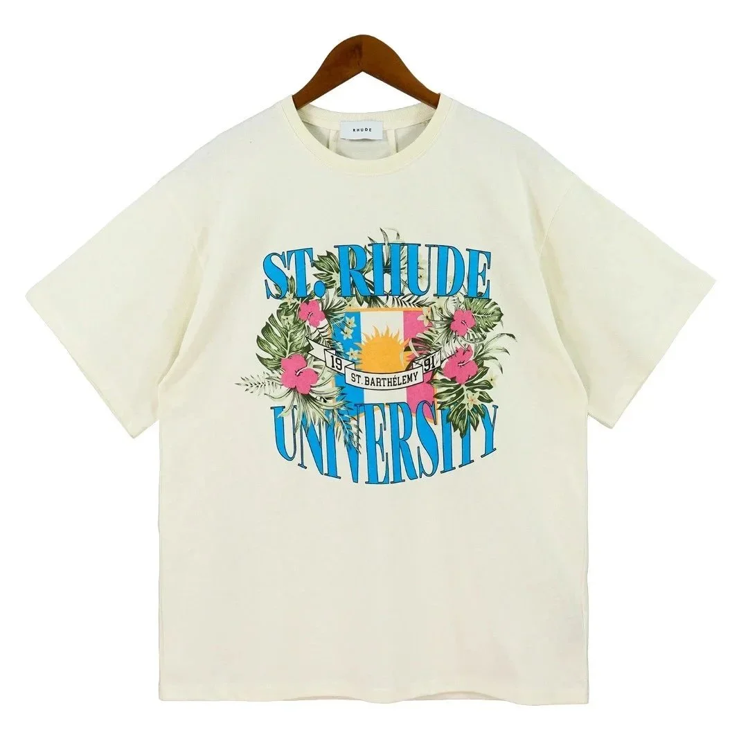 Rhude Rhude St. Rhude University Cream T-Shirt Cream - 1