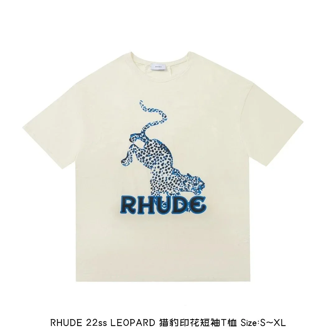 Rhude Rhude 22ss LEOPARD Leopard Print T-Shirt Cream Cream - 1