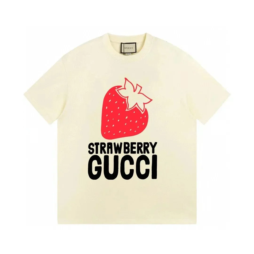 Gucci Gucci Strawberry Gucci Cream T-Shirt Cream - 1