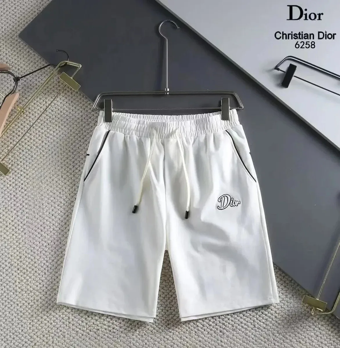 Dior Christian Dior 6258 White Logo Shorts White - 1