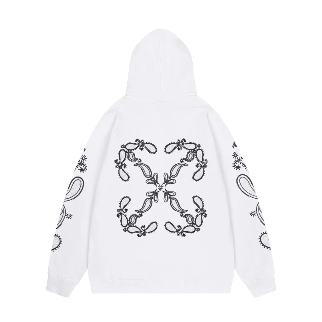 Other White Paisley Embroidered Hoodie Off-13-02 White - 1
