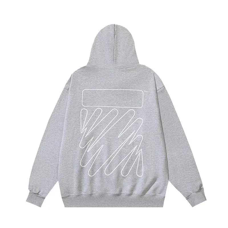 Other Gray Off-19-03 Hoodie with Abstract Print Grey - 1