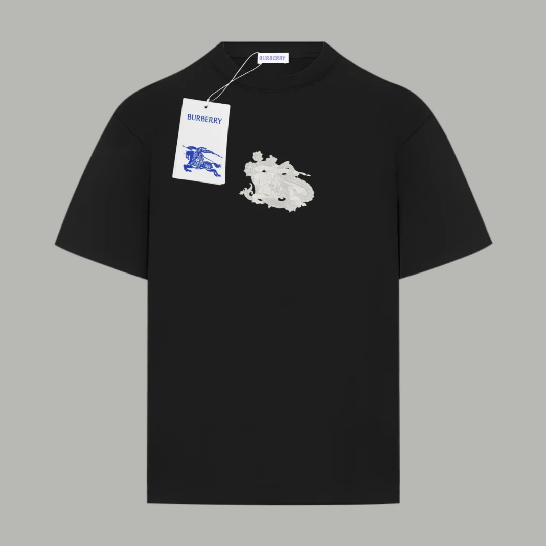 Burberry Burberry Bur-16 Black Embroidered T-Shirt Black - 1