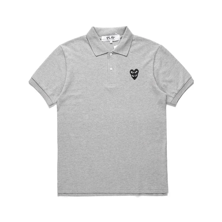Comme des Garçons Comme des Garçons PLAY Grey Heart Polo Shirt Grey - 1
