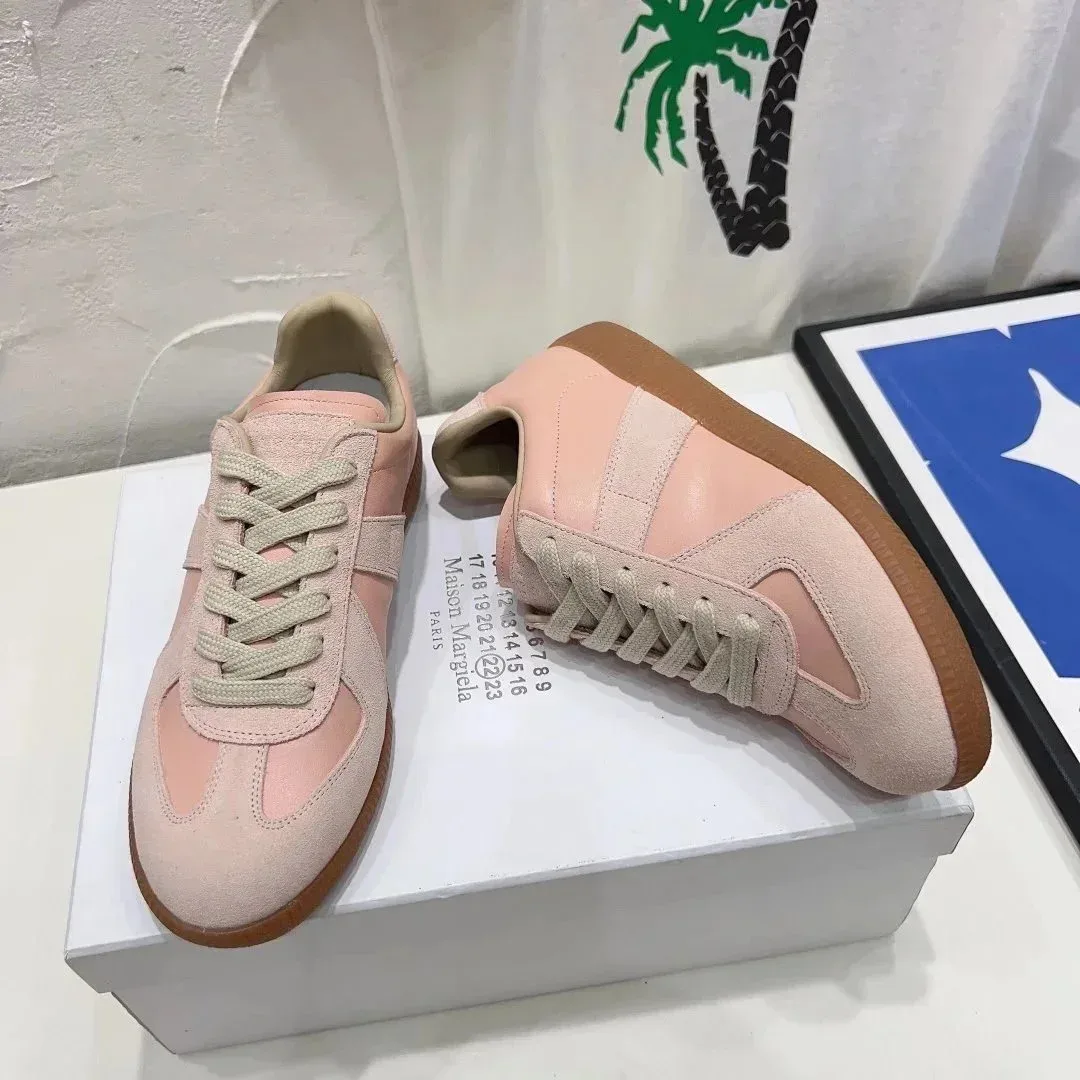 Maison Margiela Maison Margiela Replica Pink Leather Sneakers Pink - 1